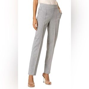 Hue Pinstripe Pull-On Straight Leg Dress Pants